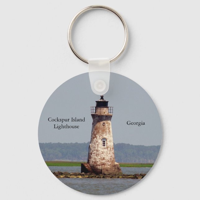 Cockspur Island Lighthouse-nyckelkedja Nyckelring (Framsida)