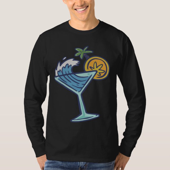 cocktail alcohol drinking party t shirt (Framsida)