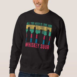 Cocktail Allt du behöver är Kärlek och Whiskey Sou Lång Ärmad Tröja