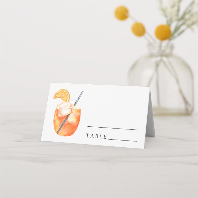 cocktail aperol spritz - bröllopsplatskort placeringskort (Framsida)