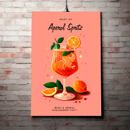 Cocktail Aperol Spritz Förlovningsfest Poster