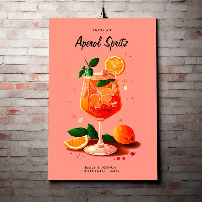 Cocktail Aperol Spritz Förlovningsfest Poster (Skapare uppladdad)