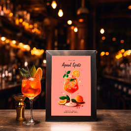 Cocktail Aperol Spritz-Förlovningsfestens signatur Poster