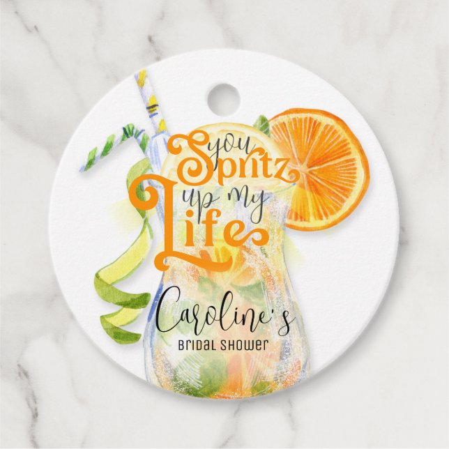 Cocktail Aperol Spritz Italiensk Bröllopsfest för  Gåvor Etiketter (Framsida)