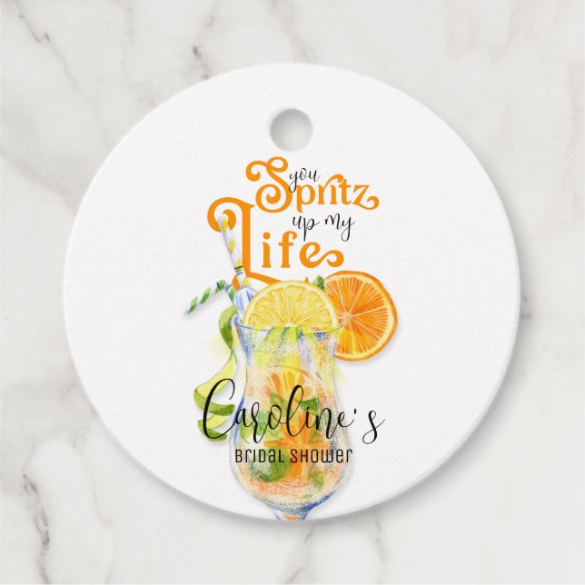 Cocktail Aperol Spritz Italiensk Bröllopsfest Gåvor Etiketter (Framsida)