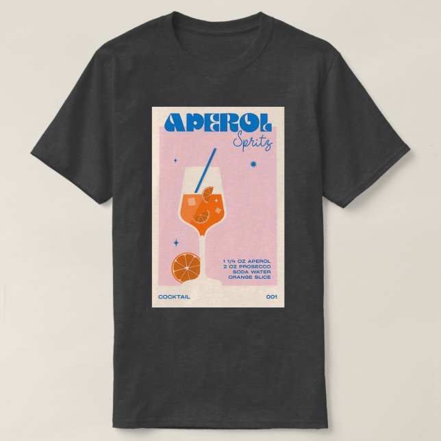 Cocktail Aperol Spritz T Shirt (Design framsida)