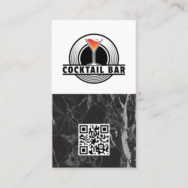 Cocktail Bar Logo Graphic | QR Code Visitkort (Framsida)