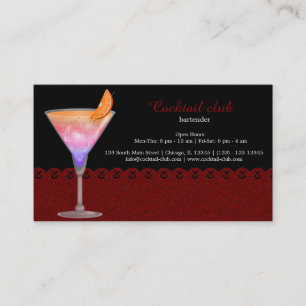 Cocktail-bartender Visitkort