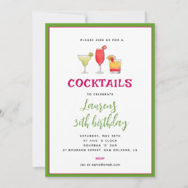 Cocktail Birthday-inbjudan Meddelande