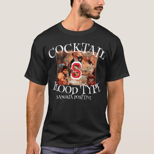 COCKTAIL Blodtyp SANGRIA S Positiv T Shirt (Framsida)