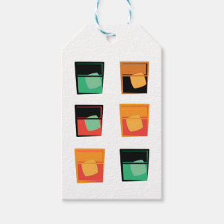 Cocktail/Bourbon-glasögon på vita - gift-Märkre Presentetikett