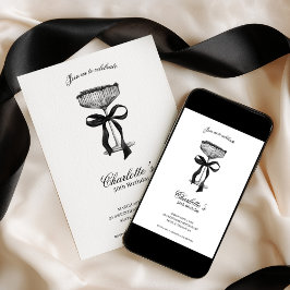 Cocktail & Bow 30-års födelsedagsinbjudan Inbjudningar