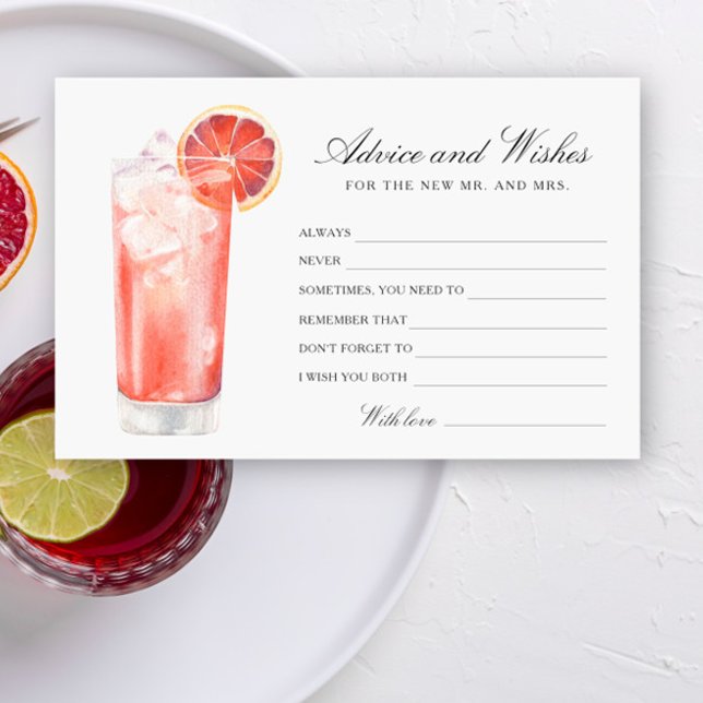 Cocktail - Bridal Shower Advice and Wishes Brevpapper (Skapare uppladdad)
