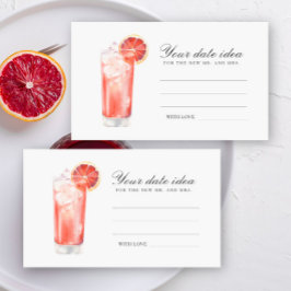 Cocktail Bridal Shower - Date night ideas Tilläggskort