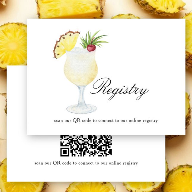 Cocktail Bridal shower QR code for registry  Tilläggskort (Skapare uppladdad)