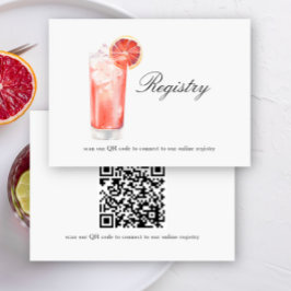 Cocktail Bridal shower QR code for registry  Tilläggskort