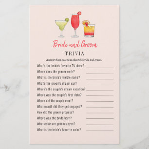 Cocktail Bride and Groom dusch Trivia-spel