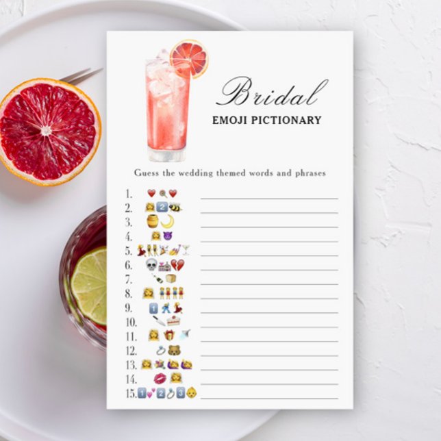 Cocktail Bröllopsdusch Emoji Pictionary-spel (Skapare uppladdad)
