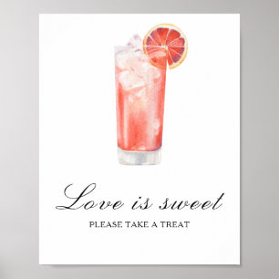 Cocktail bröllopsdusch - kärlek är sött poster