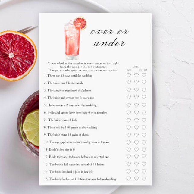 Cocktail Bröllopsdusch - Över eller under spel (Skapare uppladdad)