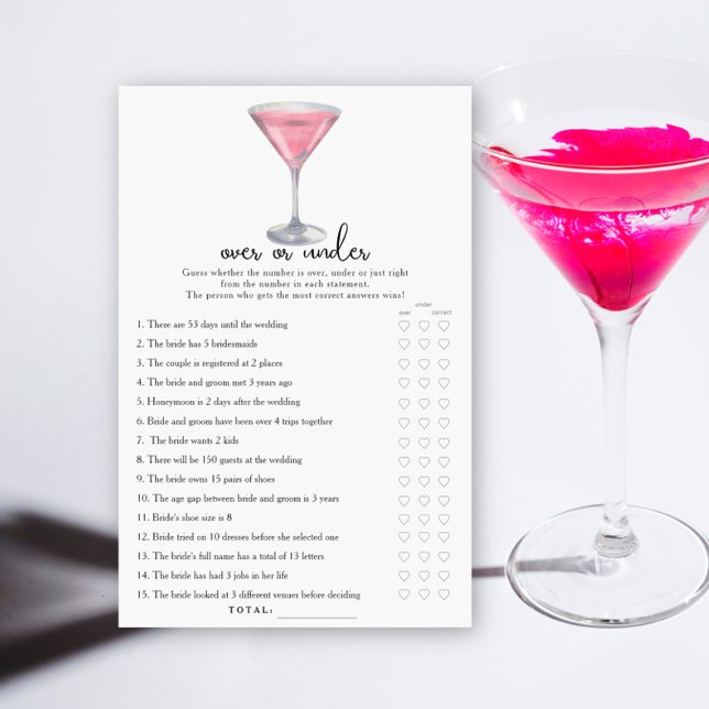Cocktail Bröllopsdusch Över eller under spel (Skapare uppladdad)