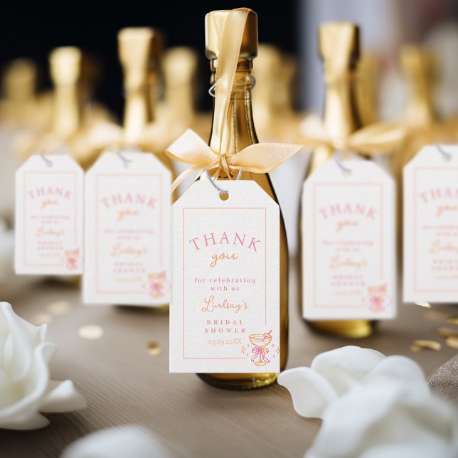 Cocktail Bröllopsdusch Presentetikett (Coctail Bridal Shower Gift Tags)