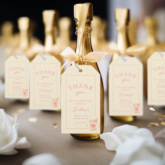 Cocktail Bröllopsdusch Presentetikett (Coctail Bridal Shower Gift Tags)