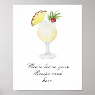 Cocktail bröllopsdusch - Receptkort Poster
