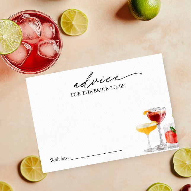 Cocktail Bröllopsdusch Tips till Bruden Kort (Skapare uppladdad)