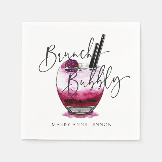 Cocktail Brunch och BubLY Napkins Pappersservett (Framsidan)