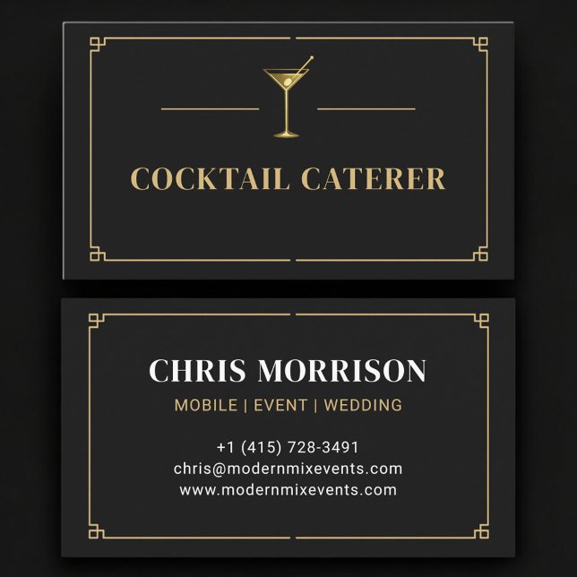 Cocktail Caterer Professional Visitkort (Skapare uppladdad)