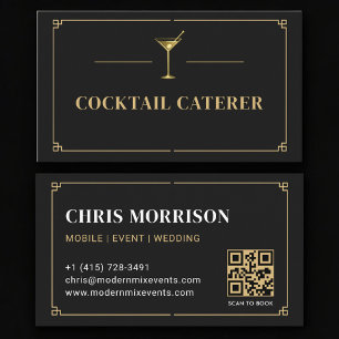 Cocktail Catering QR-kod Professionell Visitkort