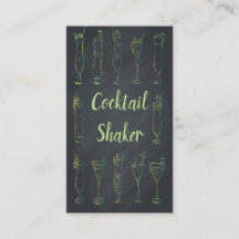 Cocktail Chalkboard Bartender Affärskort Neon