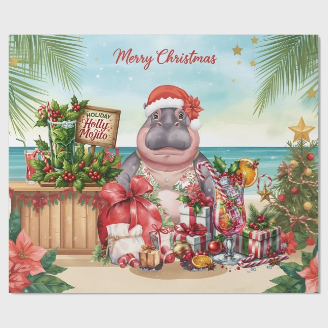 Cocktail Christmas Party for Hippo lovers  Presentpapper (Platt)