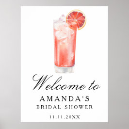 Cocktail Citrus - bridal shower welcome sign Poster