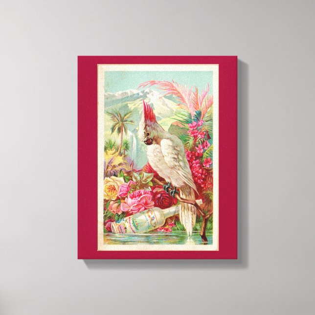 COCKTAIL COCKATOO ROSA COCKATOO RETRO PRINT CANVASTRYCK (Framsida)