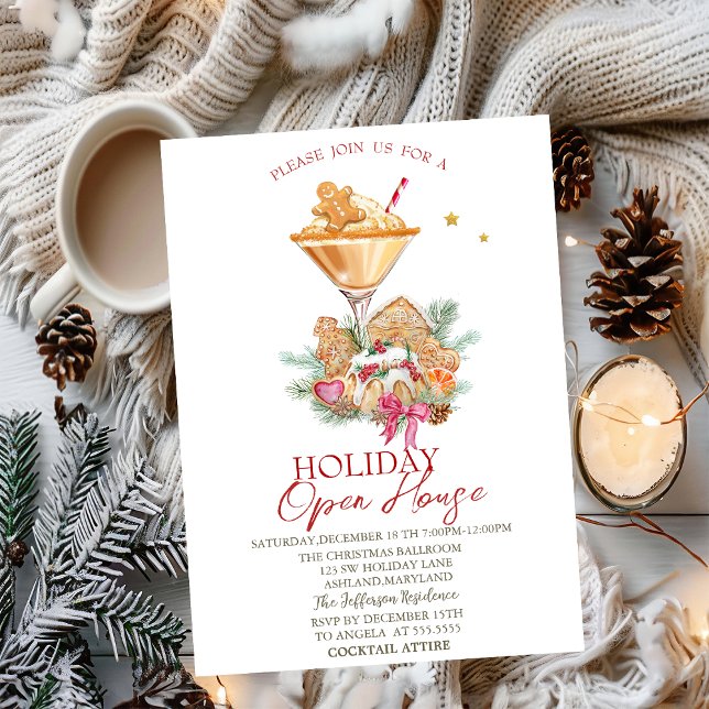 Cocktail Cookies Helgdag Open House Inbjudningar (Skapare uppladdad)