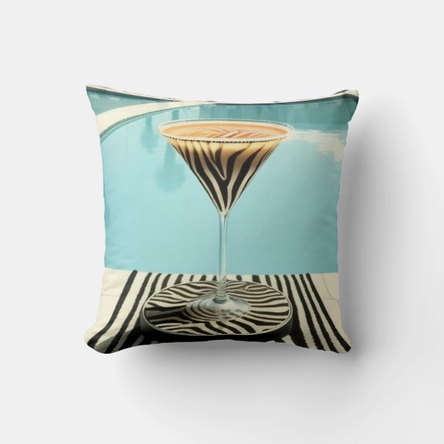 Cocktail Designer Påstående Zebra Thmet Pillow Kudde (Framsida)
