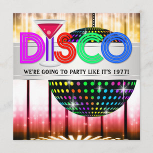 Cocktail Disco Dansfest Inbjudningar