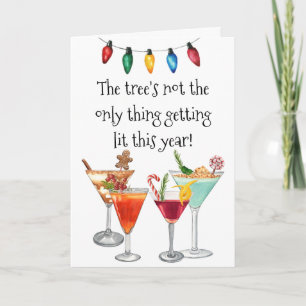 Cocktail Dricker Martini Jul Högtid Helgkort