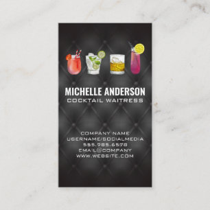 Cocktail Drink Illustrations   Upholstoppning Visitkort
