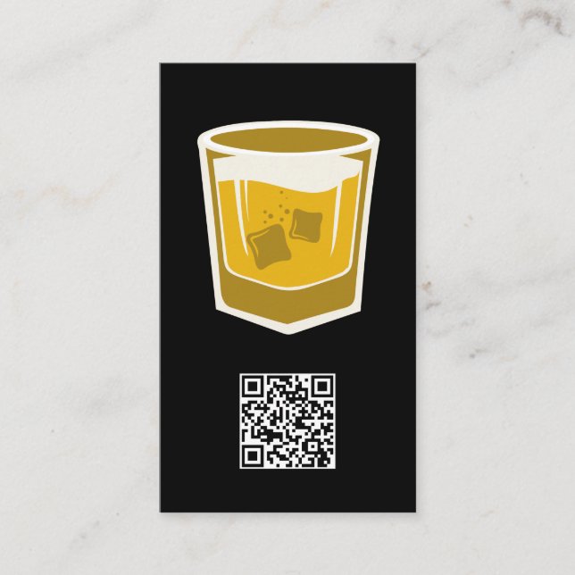 Cocktail Drink-Logotyp/QR-streckkodsAffärskort Visitkort (Framsida)