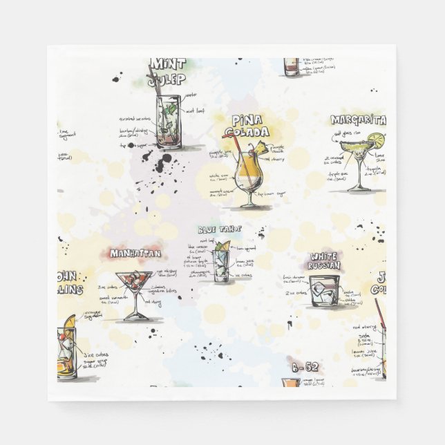 Cocktail Drink Recification Design Pappersservett (Framsidan)