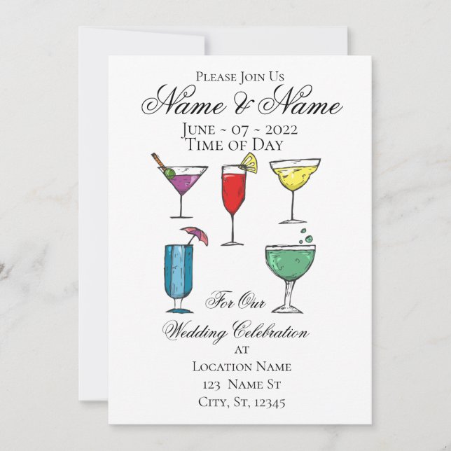 Cocktail Drink-sortering Thunder_Cove Inbjudningar (Framsida)