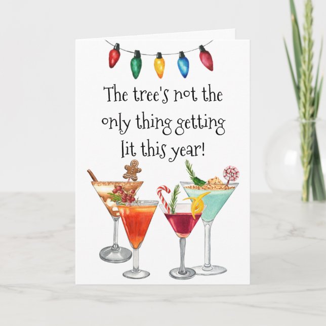 Cocktail Drinking Martini jul Helgdag Helgkort (Framsida)