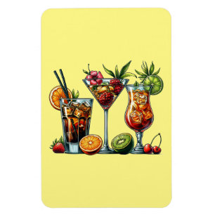 Cocktail Drinks färg konstillustrationer Magnet