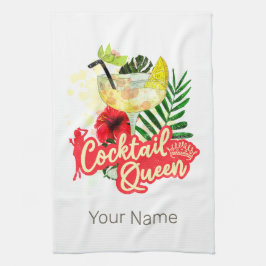 Cocktail Drottning Vintage Höns Möhippa Fest Kökshandduk
