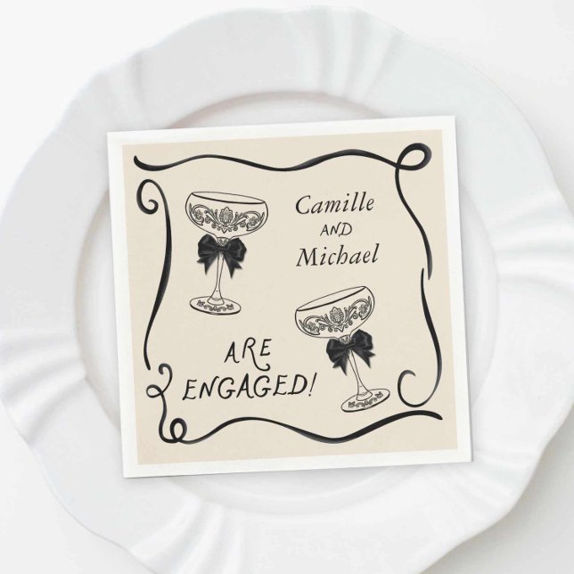 Cocktail Engagement Party Napkins Pappersservett (Engagement Party Paper napkins)