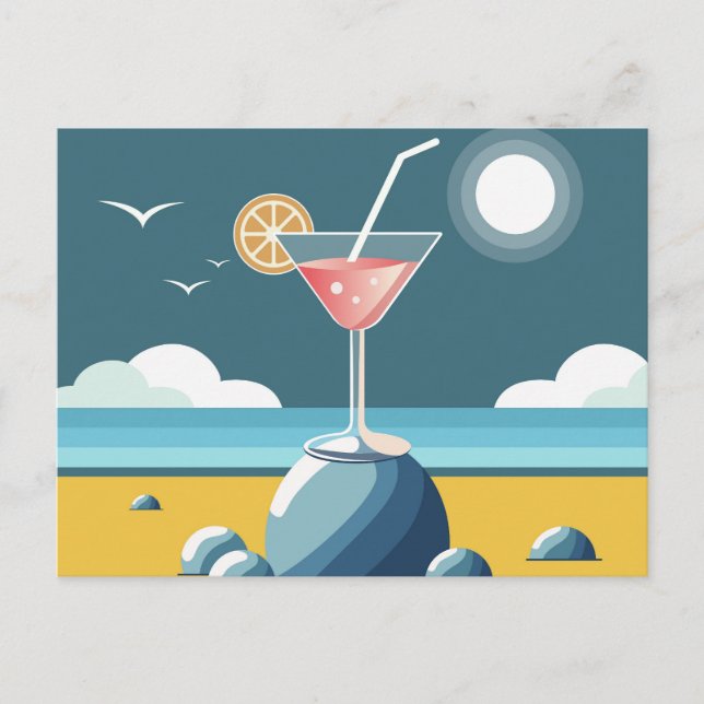 Cocktail Escape - Beach Postcard Vykort (Framsida)