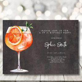 Cocktail-födelsedagsfest, vattenfärg inbjudningar
